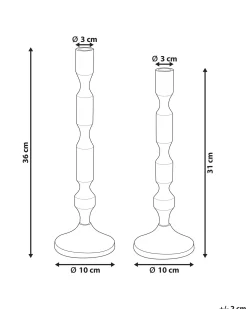 Set di 2 portacandele DIKIRNIS Metallo 31/36 cm Oro