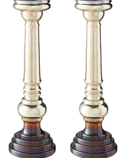 Set di 2 portacandele IMARTI Vetro 40 cm Oro