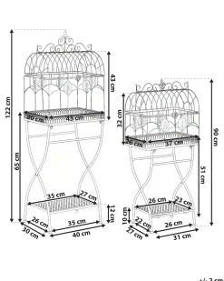 Set di 2 scaffali SICILY Metallo 43/37 cm 30/27 cm Grigio