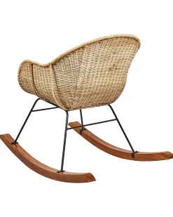 Set di 2 sedie a dondolo LAVINIO Rattan Naturale