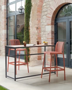 Set di 2 sedie alte ARICCIA 2 in 1 Materiale sintetico Rosso chiaro