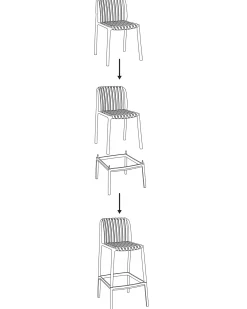 Set di 2 sedie alte ARICCIA 2 in 1 Materiale sintetico Rosso chiaro
