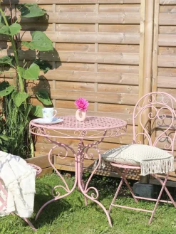 Set di 2 sedie da giardino ALBINIA Metallo Rosa