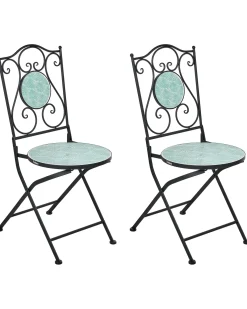 Set di 2 sedie da giardino ANAPO Pieghevole Metallo Nero