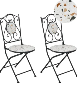 Set di 2 sedie da giardino ARTENA Pieghevole Metallo Nero