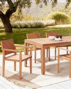 Set di 4 sedie da giardino BARATTI Legno d'acacia Marrone
