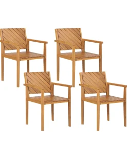 Set di 4 sedie da giardino BARATTI Legno d'acacia Marrone