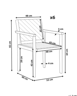 Set di 6 sedie da giardino BARATTI Legno d'acacia Marrone