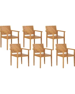 Set di 6 sedie da giardino BARATTI Legno d'acacia Marrone