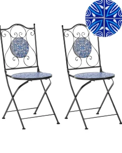 Set di 2 sedie da giardino CIGLIANO Metallo Nero