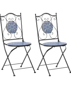 Set di 2 sedie da giardino CIGLIANO Metallo Nero