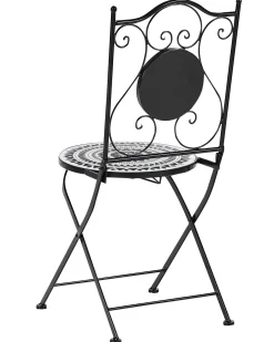 Set di 2 sedie da giardino COMISO Pieghevole Metallo Nero/Bianco