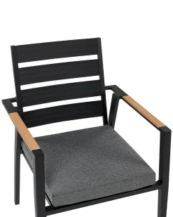 Set di 6 sedie da giardino con cuscini TAVIANO Metallo Nero