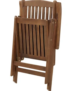 Set di 6 sedie da giardino con cuscini AMANTEA Legno d'acacia Grigio