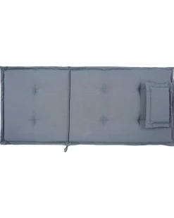Set di 6 sedie da giardino con cuscini AMANTEA Legno d'acacia Blu