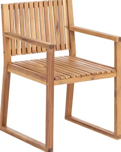 Set di 8 sedie da giardino con cuscini SASSARI II Legno di acacia certificato Blu marino