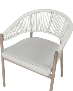 Set di 6 sedie da giardino con cuscini FLAVIA Metallo Bianco