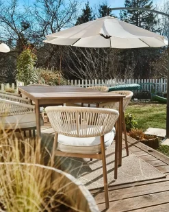 Set di 6 sedie da giardino con cuscini FLAVIA Metallo Bianco