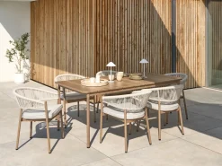 Set di 6 sedie da giardino con cuscini FLAVIA Metallo Bianco
