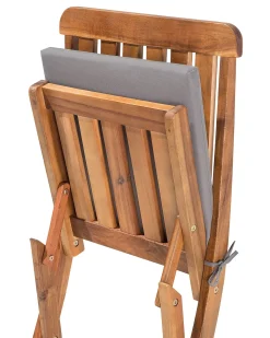 Set di 2 sedie da giardino con cuscini CENTO Legno d'acacia Marrone