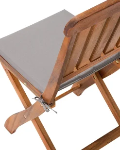 Set di 2 sedie da giardino con cuscini CENTO Legno d'acacia Marrone