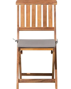 Set di 2 sedie da giardino con cuscini CENTO Legno d'acacia Marrone