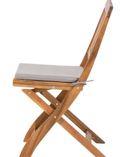 Set di 2 sedie da giardino con cuscini CENTO Legno d'acacia Marrone