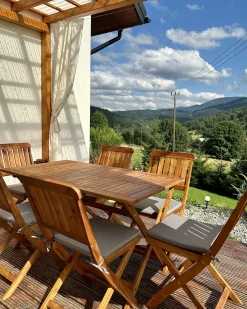 Set di 2 sedie da giardino con cuscini CENTO Legno d'acacia Marrone