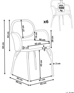 Set di 6 sedie da giardino con cuscini PRATELLO Rattan sintetico (PE) Naturale
