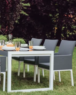 Set di 2 sedie da giardino con cuscini BACOLI Tessuto Grigio scuro