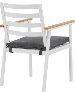 Set di 4 sedie da giardino con cuscini CAVOLI Metallo Grigio