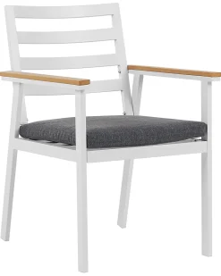 Set di 4 sedie da giardino con cuscini CAVOLI Metallo Grigio