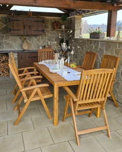 Set di 6 sedie da giardino con cuscini JAVA Legno d'acacia Grigio grafite