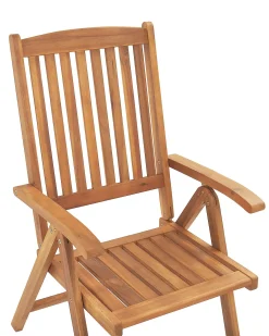 Set di 6 sedie da giardino con cuscini JAVA Legno d'acacia Blu