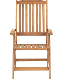Set di 6 sedie da giardino con cuscini JAVA Legno d'acacia Bianco sporco