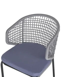 Set di 2 sedie da giardino con cuscini PALMI Metallo Grigio
