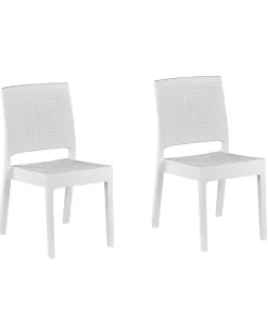 Set di 2 sedie da giardino FOSSANO Materiale sintetico Bianco