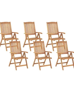 Set di 6 sedie da giardino JAVA Legno d'acacia Marrone chiaro
