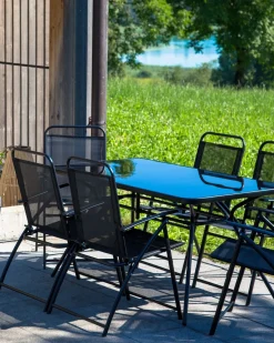Set di 6 sedie da giardino LIVO Metallo Nero