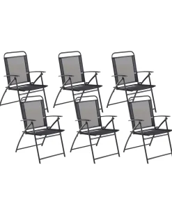 Set di 6 sedie da giardino LIVO Metallo Nero