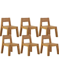 Set di 6 sedie da giardino LIVORNO Legno d'acacia Marrone