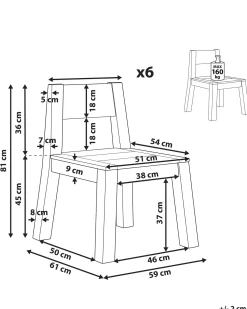 Set di 6 sedie da giardino LIVORNO Legno d'acacia Marrone