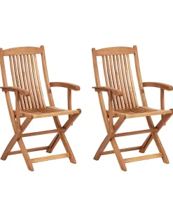 Set di 2 sedie da giardino MAUI II Legno d'acacia Marrone chiaro