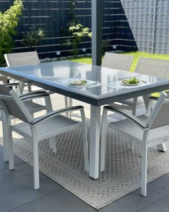 Set di 4 sedie da giardino PERETA Metallo Grigio