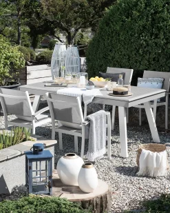Set di 4 sedie da giardino PERETA Metallo Grigio