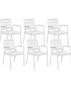 Set di 6 sedie da giardino TAVIANO Metallo Bianco