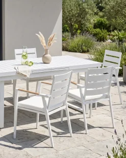 Set di 6 sedie da giardino TAVIANO Metallo Bianco