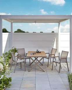 Set di 4 sedie da giardino TIANO Metallo Tortora