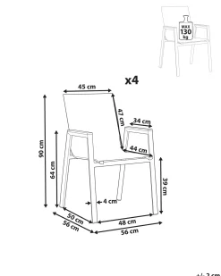 Set di 4 sedie da giardino TIANO Metallo Nero