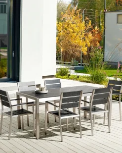 Set di 6 sedie da giardino VERNIO Nero/Argento